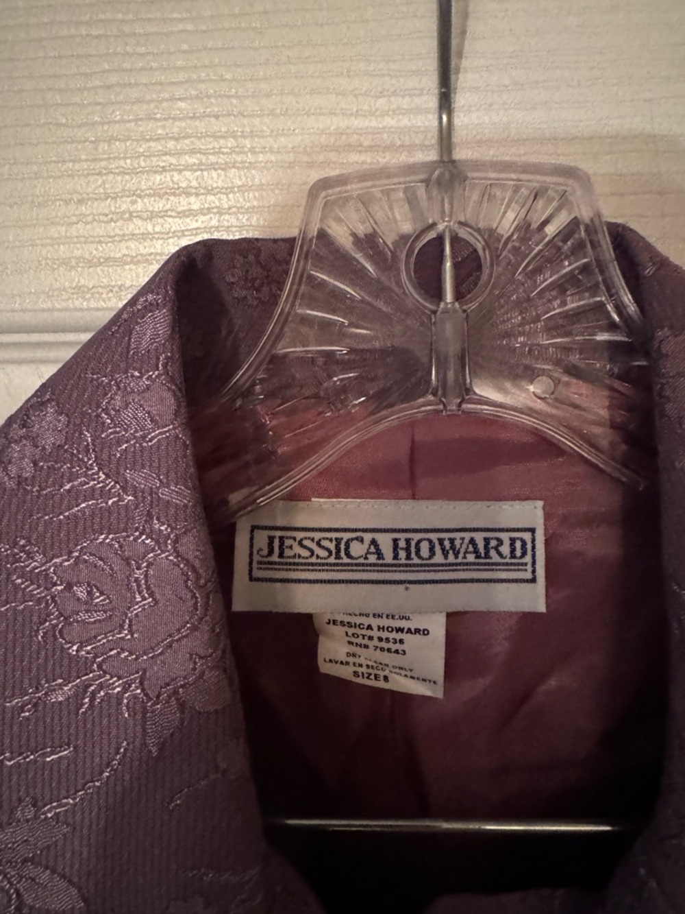 NWT Jessica Howard Sz 8 Lavender Floral Jacquard Blazer & Skirt Set - Picture 2 of 11